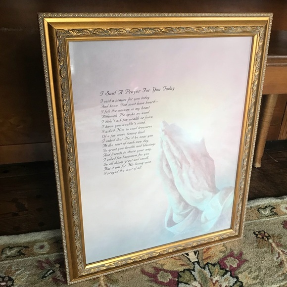 Rare Vintage Gold Frame Praying Hands Picture - Picture 1 of 5